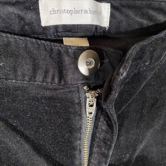 Christopher & Banks Womens Sz 10 BLACK Stretch Jeans Straight Leg Velour Velvet - Picture 2 of 9